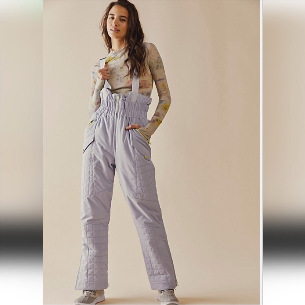 Free People FP Movement All Prepped Bib, Moon Glow Lavender